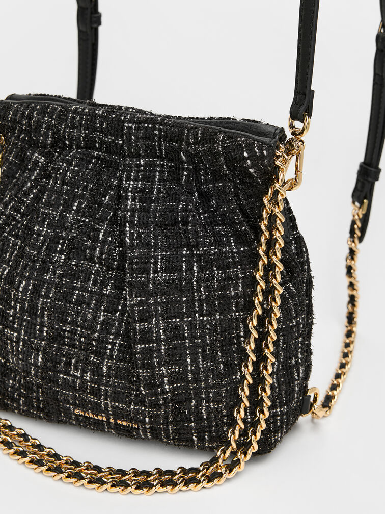 Balo phom chữ nhật Duo Tweed, Black Tweed, hi-res