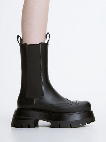 Lenox Stitch-Trim Chelsea Boots, Black, hi-res