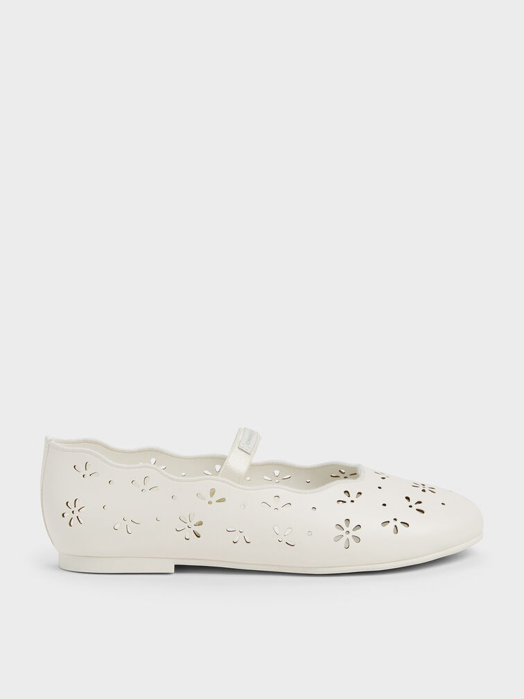 Gi&agrave;y b&uacute;p b&ecirc; b&eacute; g&aacute;i Floral, Trắng, hi-res