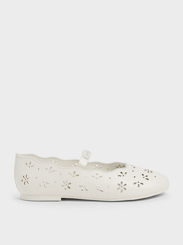 Gi&agrave;y b&uacute;p b&ecirc; b&eacute; g&aacute;i Floral, Trắng, hi-res