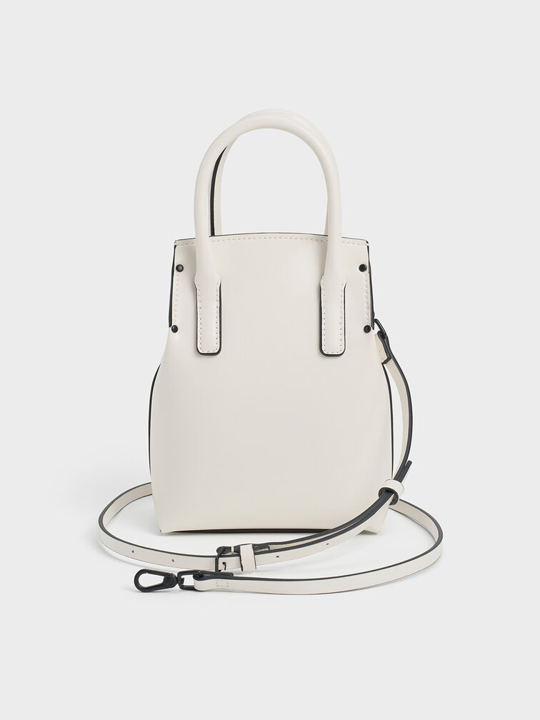 Rene Elongated Top Handle Bag, White, hi-res