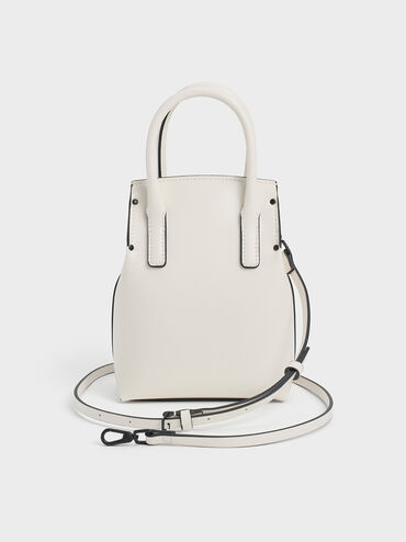Rene Elongated Top Handle Bag, White, hi-res