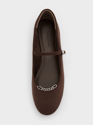 Gi&agrave;y b&uacute;p b&ecirc; đế bệt Shila, Dark Brown Textured, hi-res