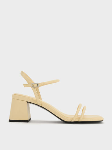 Gi&agrave;y sandals cao g&oacute;t Strappy Trapeze-Heel, V&agrave;ng, hi-res