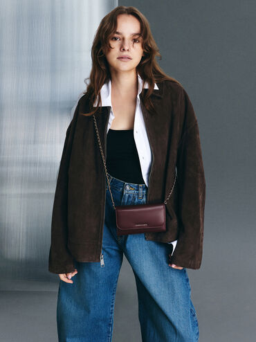 Ví dài nắp gập Octavia Front Flap, Wineberry Red, hi-res