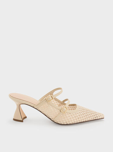 Gi&agrave;y mules cao g&oacute;t Raffia, Be, hi-res