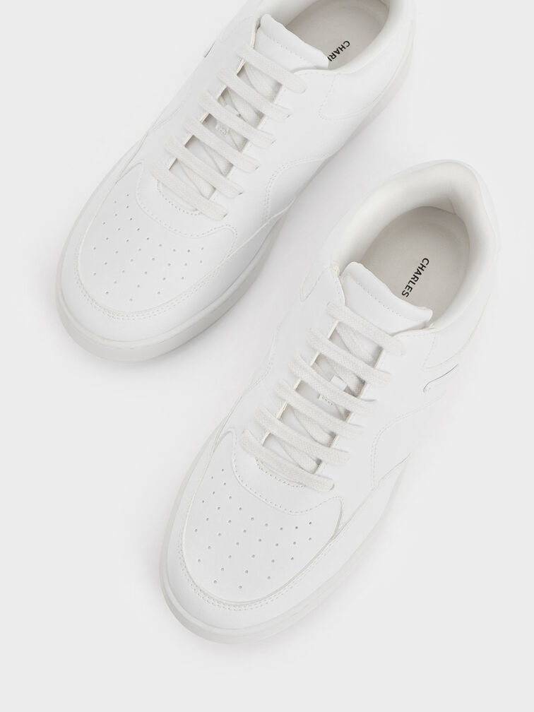 Low-Top Sneakers, White, hi-res