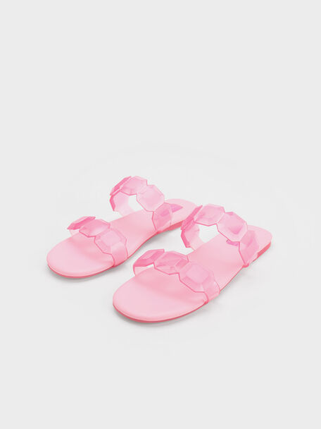 Fia Gem-Strap Slide Sandals, Light Pink, hi-res
