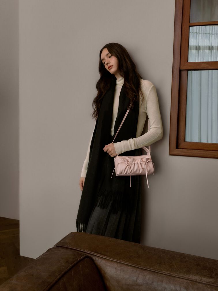 T&uacute;i x&aacute;ch xếp nh&uacute;n thắt nơ Reese, Soft Pink, hi-res
