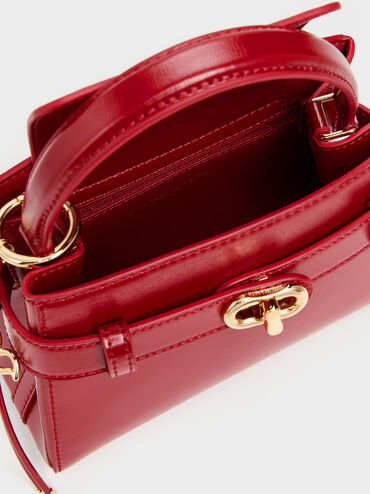 Aubrielle Horse-Motif Top Handle Bag, Tomato Red, hi-res