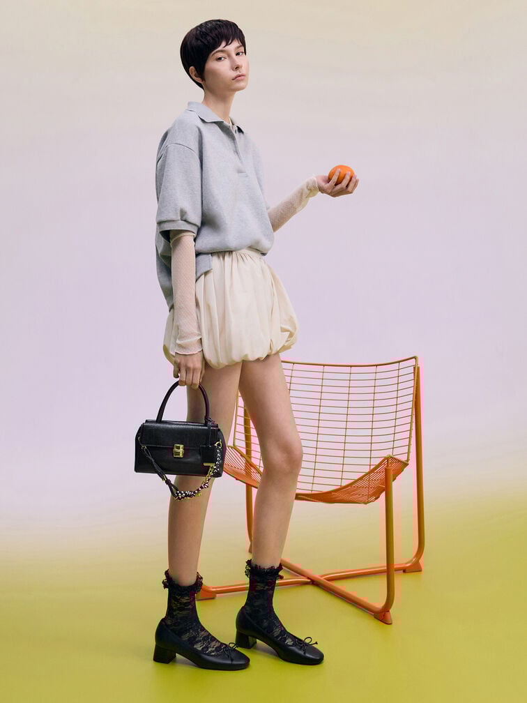 T&uacute;i tote Acelynn Rope-Chain, Đen, hi-res