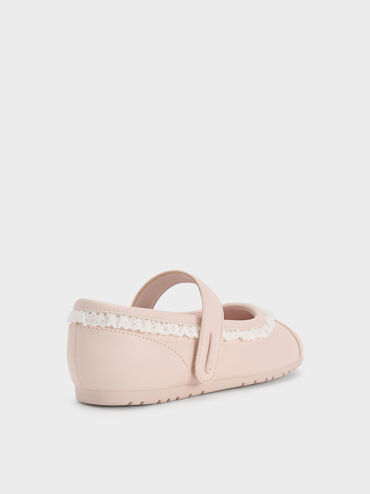 Girls' Lace-Trim Mary Jane Sneakers, Light Pink, hi-res