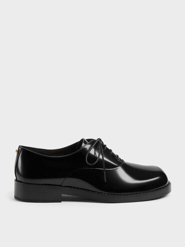 Daena Leather Oxfords, Black Boxed, hi-res