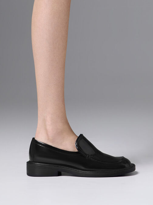 Rosalie Leather Loafers, Black Boxed, hi-res
