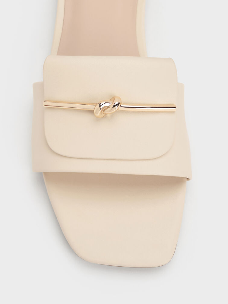 Knotted Accent Slide Sandals, Chalk, hi-res