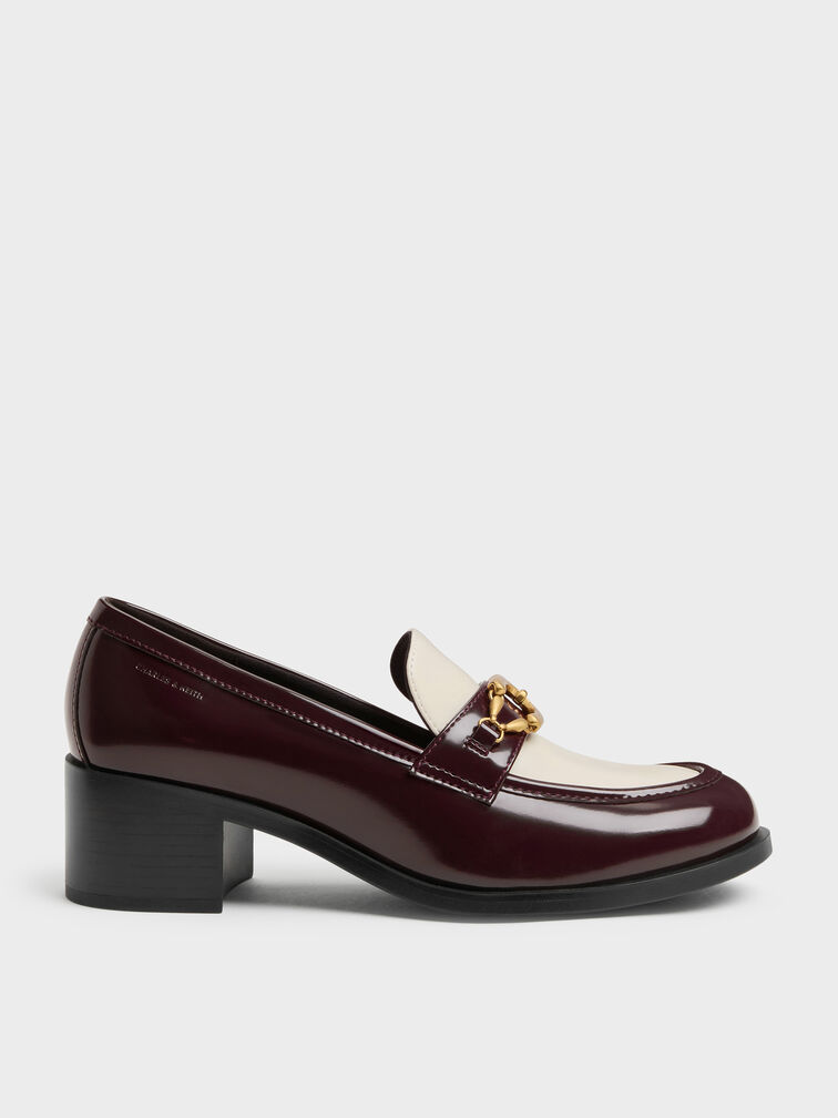 Gi&agrave;y lười đế cao mũi tr&ograve;n, Đỏ burgundy, hi-res