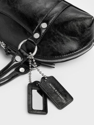 Tatiana Studded Bowling Bag, Noir, hi-res