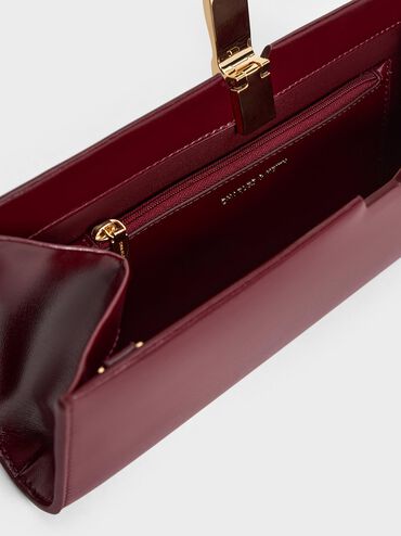 V&iacute; d&agrave;i Wisteria Metallic-Accent, Đỏ burgundy, hi-res