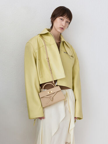 Tricha Knotted-Belt Top Handle Bag, Sand Beige, hi-res