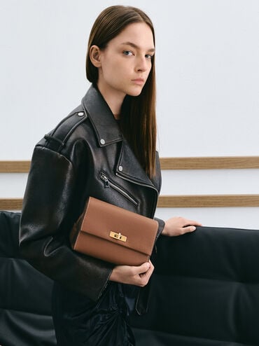 Túi đeo chéo phom chữ nhật Chance, Chocolate, hi-res