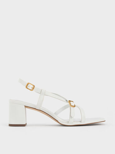 Gi&agrave;y sandals cao g&oacute;t Strappy Block-Heel, Trắng, hi-res