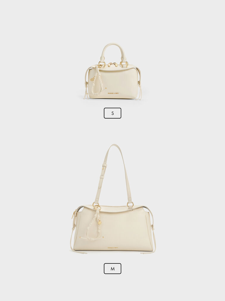 Haylen Braided-Charm Shoulder Bag, Cream, hi-res