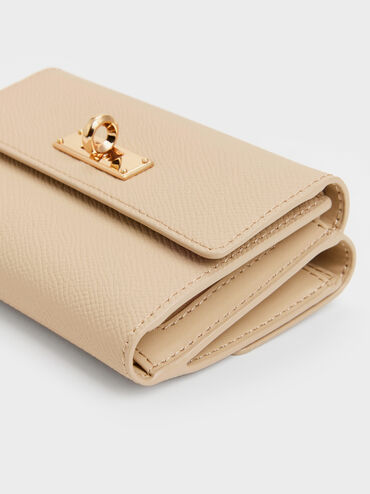 V&iacute; ngắn nắp gập Tricha c&aacute;t be, Sand Beige, hi-res