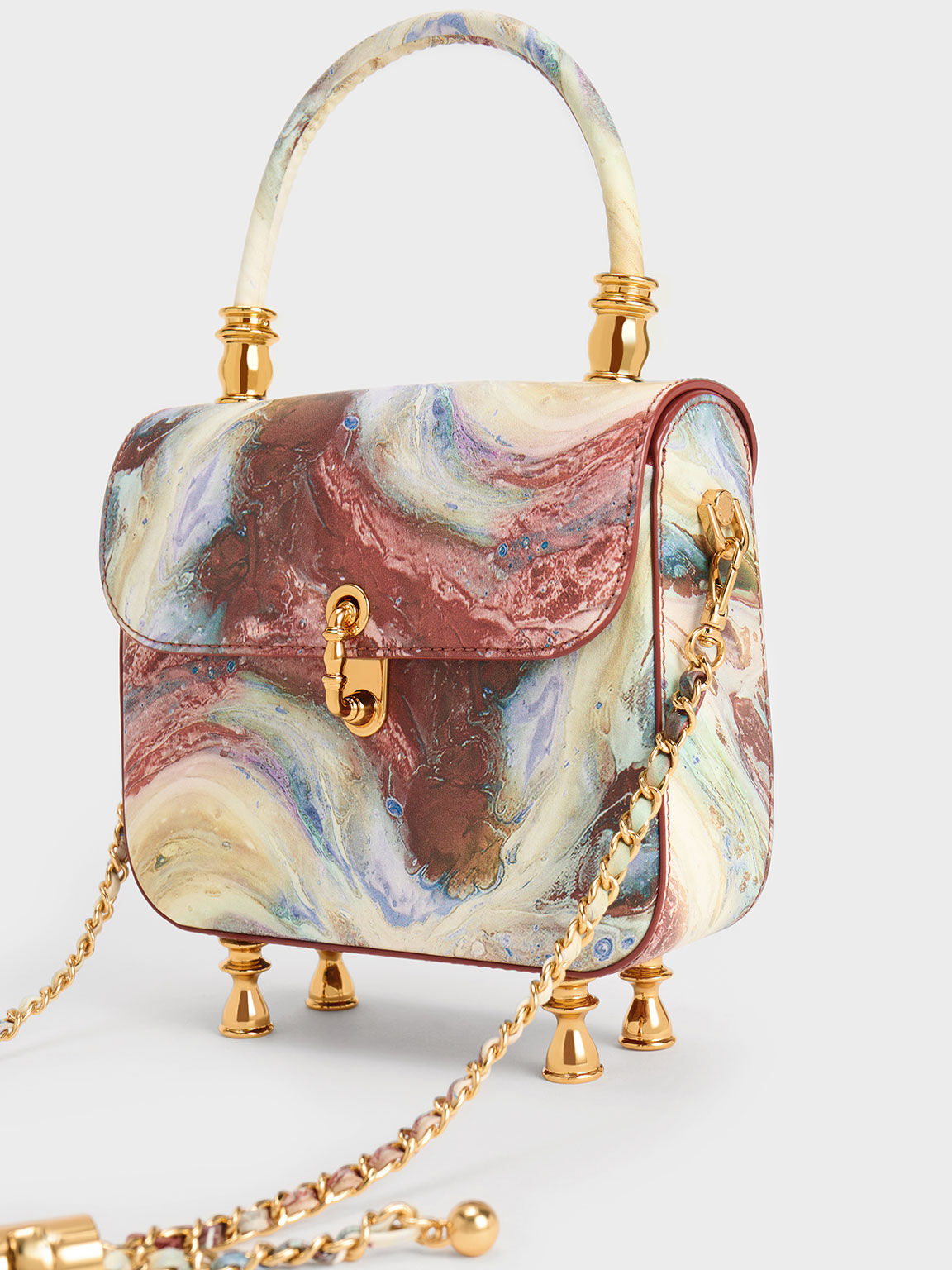 Meriah Swirl-Print Top Handle Bag, Multi, hi-res