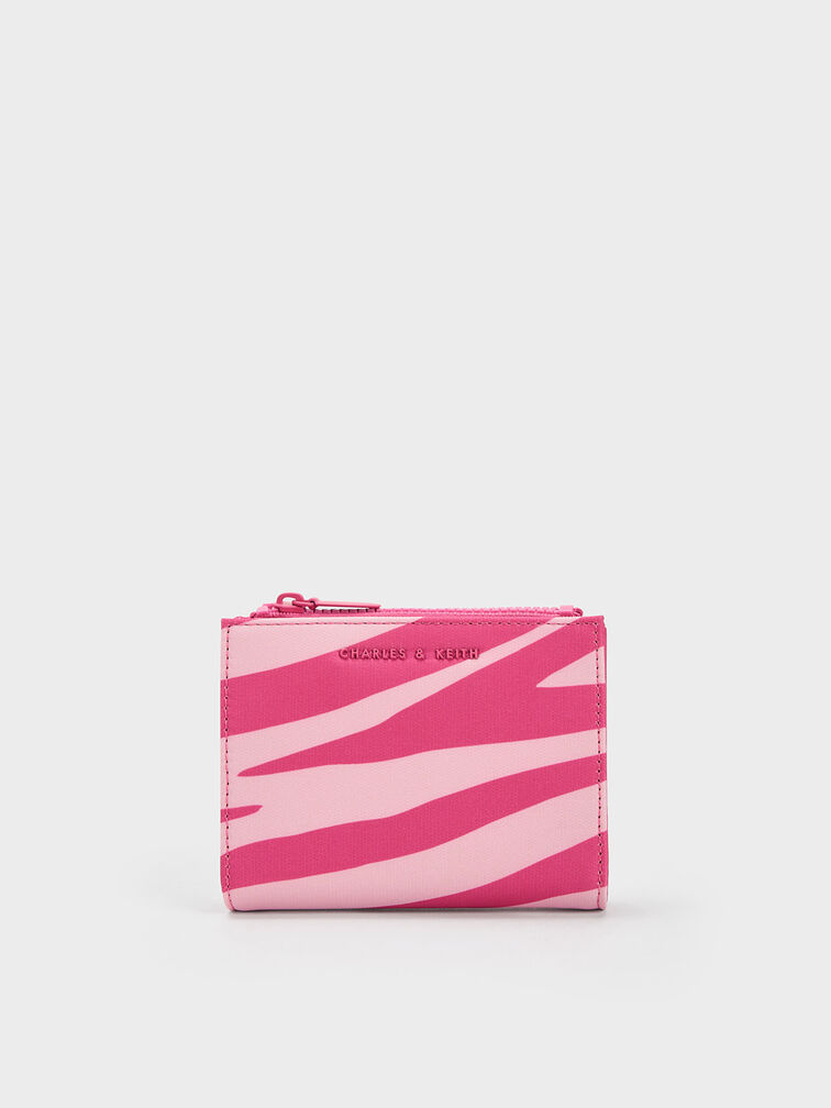 Zebra Print Small Wallet, Pink, hi-res
