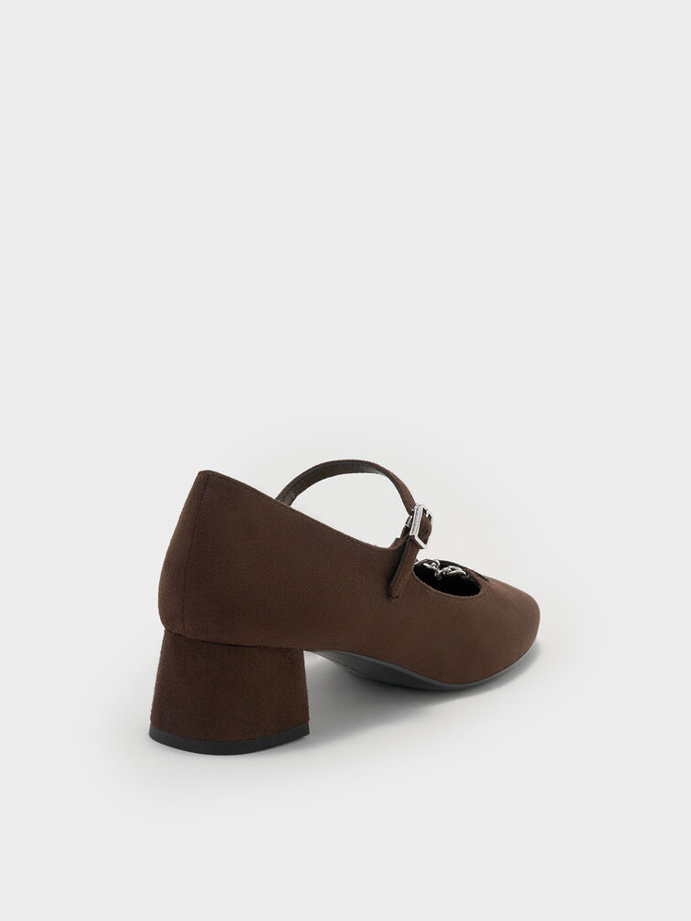 Gi&agrave;y b&uacute;p b&ecirc; đế cao Shila, Dark Brown Textured, hi-res