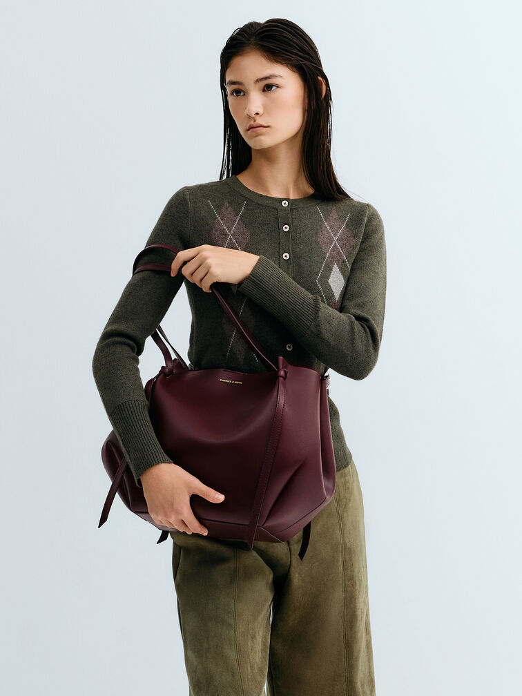 XL Calla Tote Bag, Wineberry Red, hi-res