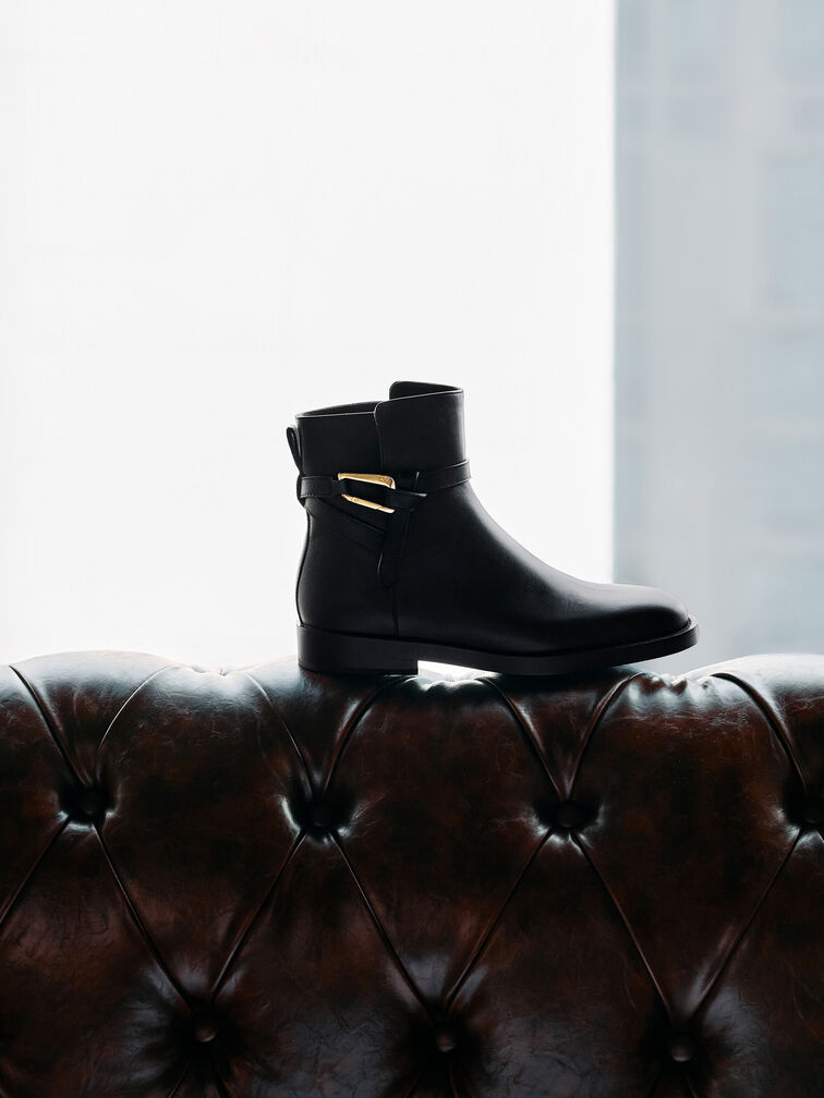 Gi&agrave;y boots cổ cao Daena, Đen, hi-res