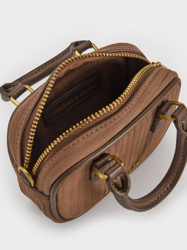 Móc khoá hình túi Sianna Corduroy, Nâu mocha, hi-res