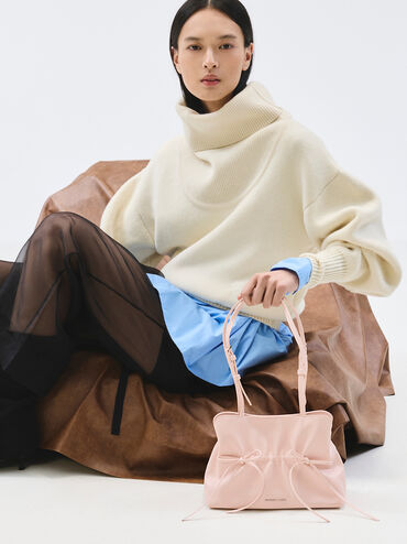 T&uacute;i đeo vai thắt nơ Reese hồng phớt, Soft Pink, hi-res