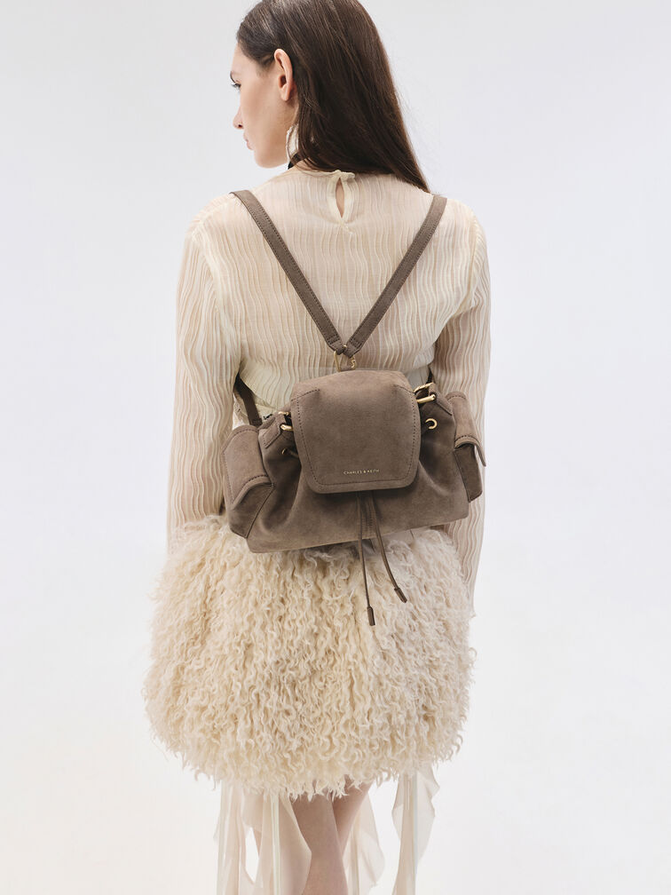Noane Side-Pocket Bucket Bag, Stone Grey, hi-res
