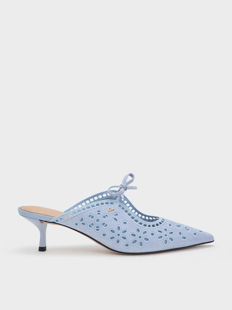 Gi&agrave;y mules cao g&oacute;t mũi nhọn, Xanh nhạt, hi-res