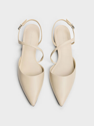 Cordelia Pointed Slingback Flats, Chalk, hi-res