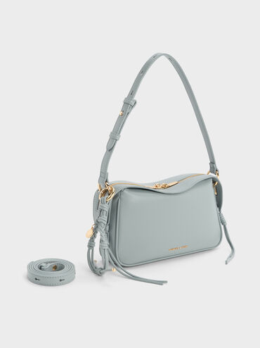Mini Haylen Braided-Charm Shoulder Bag, Misty Blue, hi-res