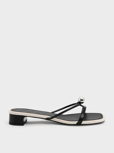 Gi&agrave;y mules cao g&oacute;t Georgie, Đen, hi-res
