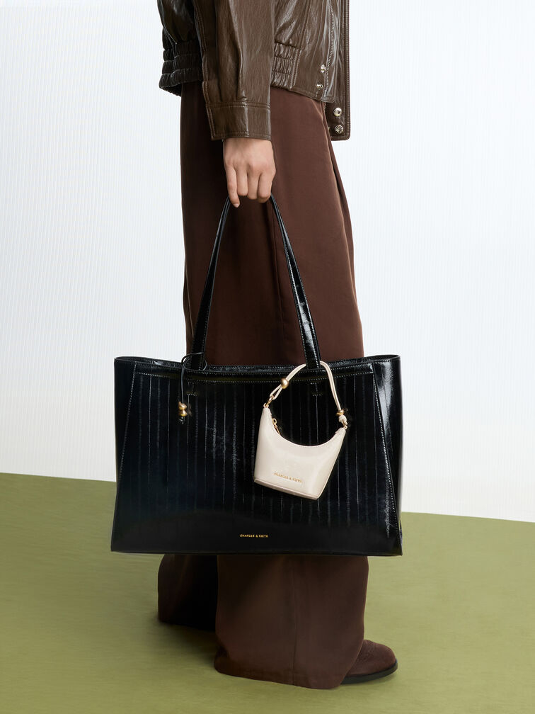 Túi tote phom chữ nhật Augustine, Đen, hi-res