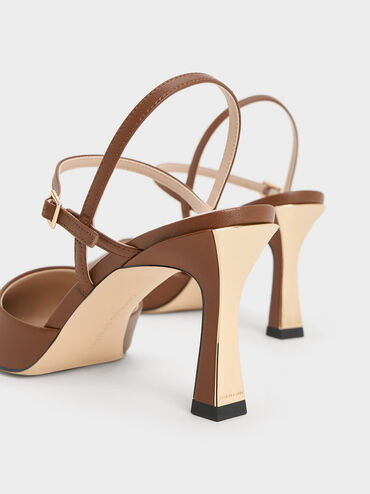 Gi&agrave;y cao g&oacute;t mũi nhọn Pointed-Toe Flare-Heel, Rượu cognac, hi-res