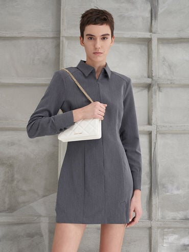 V&iacute; d&agrave;i Paffuto Chain Handle Quilted, Trắng, hi-res