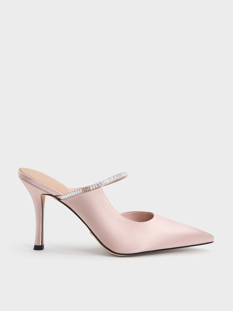 Gem D'Orsay Stiletto Mules, Pink, hi-res