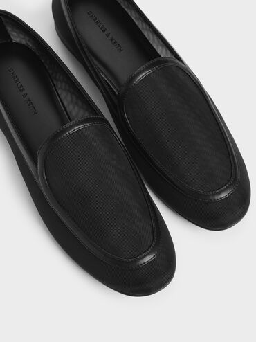 Mackie Mesh Loafers, Black Textured, hi-res