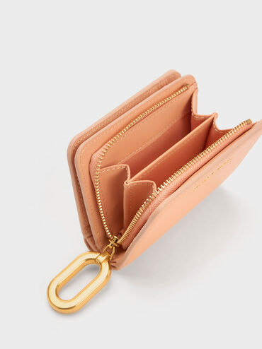 Corey Oval Keychain Zip Wallet, Orange, hi-res