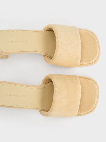 Giày mules cao gót Loey Textured, Be, hi-res