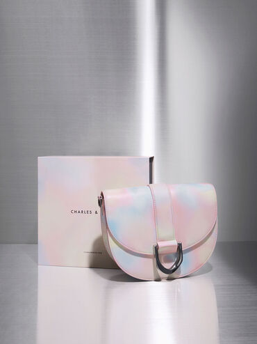 Gabine Swirl-Print Saddle Bag, Multi, hi-res