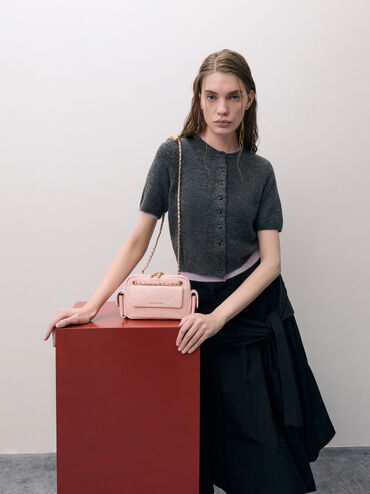 T&uacute;i đeo ch&eacute;o phom chữ nhật Duo Quilted, Soft Pink, hi-res