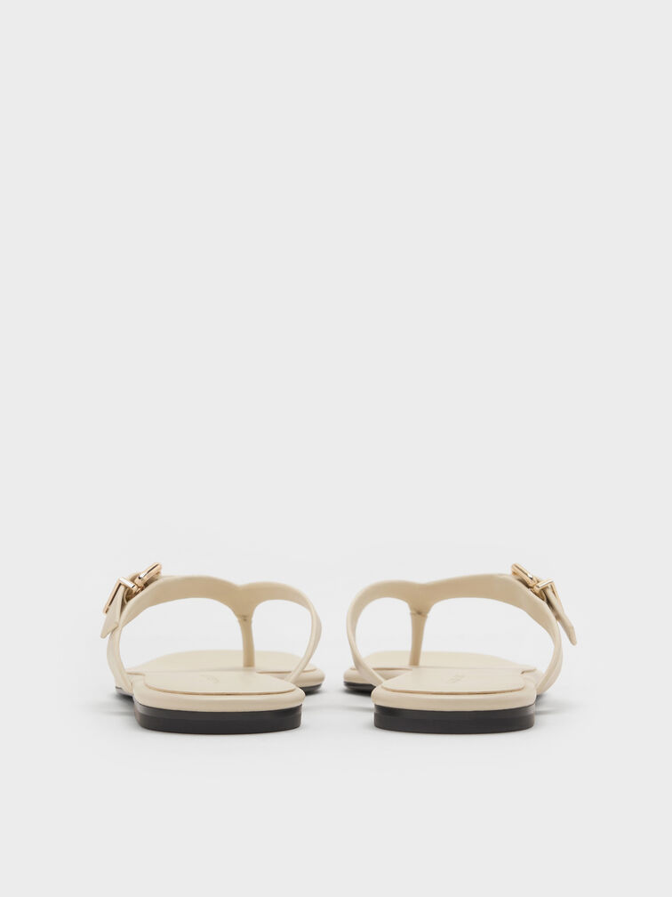 Buckled Thong Sandals, Chalk, hi-res