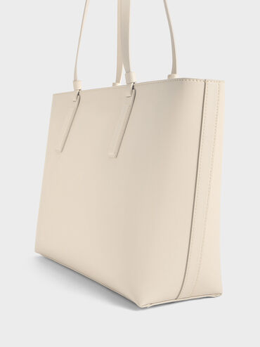 Túi tote phom chữ nhật Noelle, Ngà, hi-res